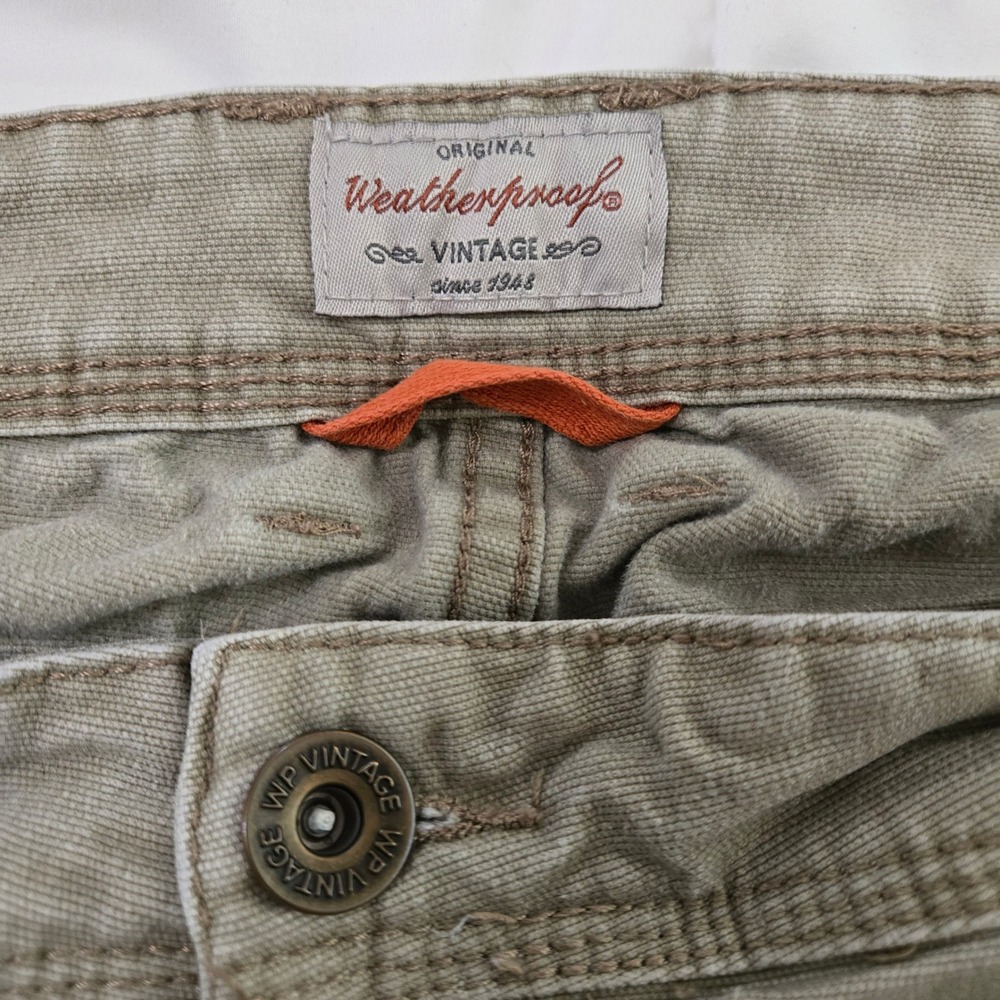 Weatherproof Vintage Mens Relaxed Fit Utility Pants Khaki Tan 34x32 Workwear - Picture 3 of 4